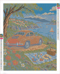 Thumbnail for Diamond painting adhesive canvas preview - The Apricot Coupe Picnic