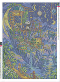 Thumbnail for Diamond painting adhesive canvas preview - The Astronomers Bamboo Moon