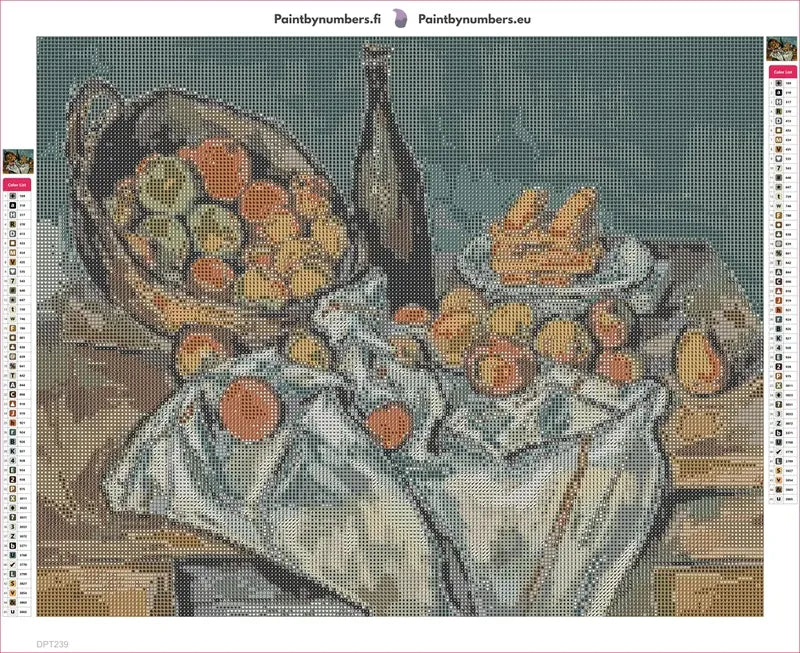 Diamond painting adhesive canvas preview - The Basket Of Apples
