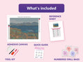 Thumbnail for What is included in the The Bay Of Marseille Seen From Lestaque diamond painting kit - adhesive canvas, reference sheet, tools and numbered drill bags
