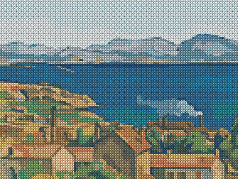 Diamond painting pattern chart - The Bay Of Marseille Seen From Lestaque