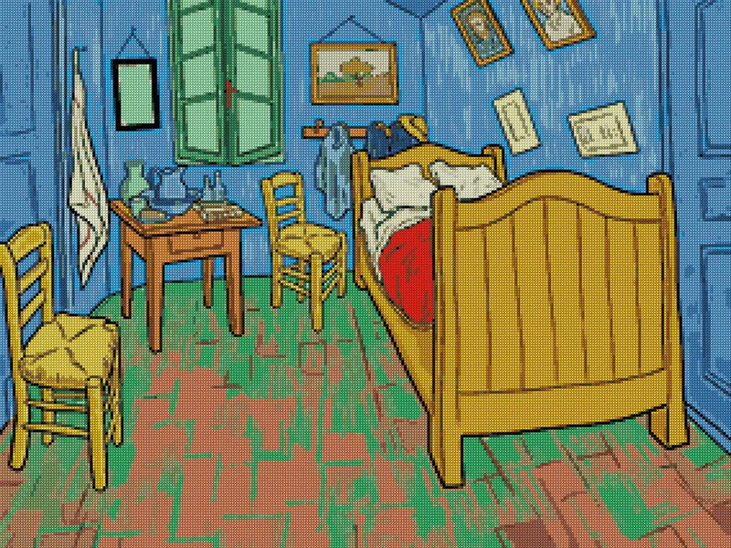 Diamond painting pattern chart - The Bedroom