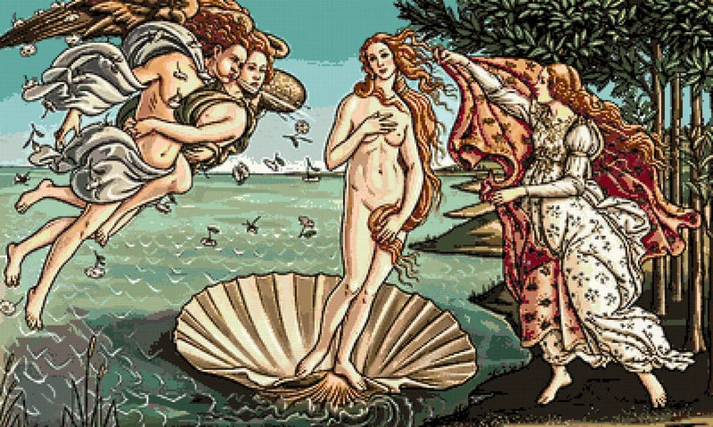 Förhandsvisning av diamantmönstret för Botticellis Venus födelse