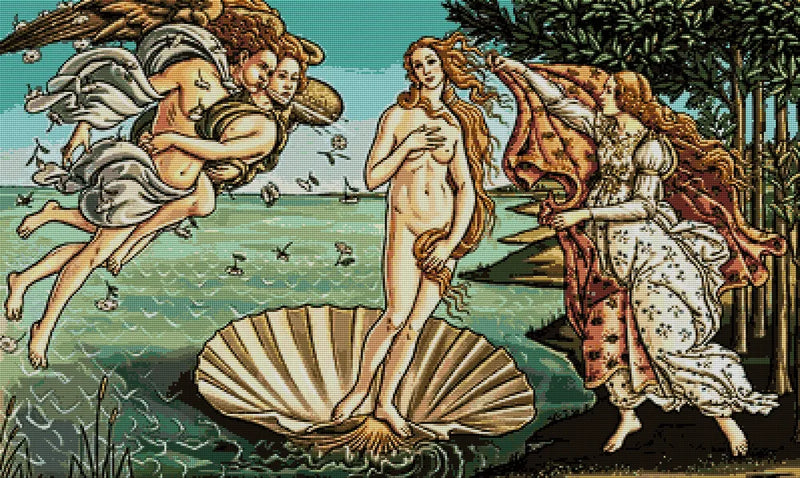 Diamond painting pattern chart - The Birth Of Venus