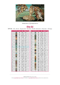 Thumbnail for DMC color chart for The Birth Of Venus diamond painting - 50 colors