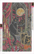 Thumbnail for Diamond painting adhesive canvas preview - The Black Cat Tarot Window