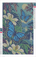 Thumbnail for Diamond painting adhesive canvas preview - The Blue Butterfly Fern Room