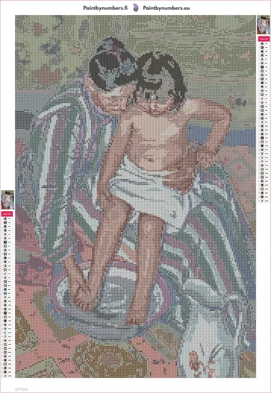 Diamond painting adhesive canvas preview - The Childs Bath