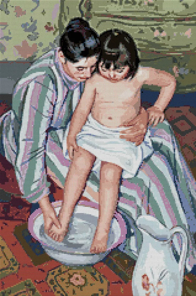 Diamond painting pattern chart - The Childs Bath