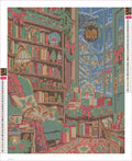 Thumbnail for Diamond painting adhesive canvas preview - The Christmas Bookshop Window