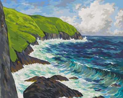 The Cliffs at Beg-ar-Fry Saint-Jean-du-Doigt paint by numbers - Maxime Maufra