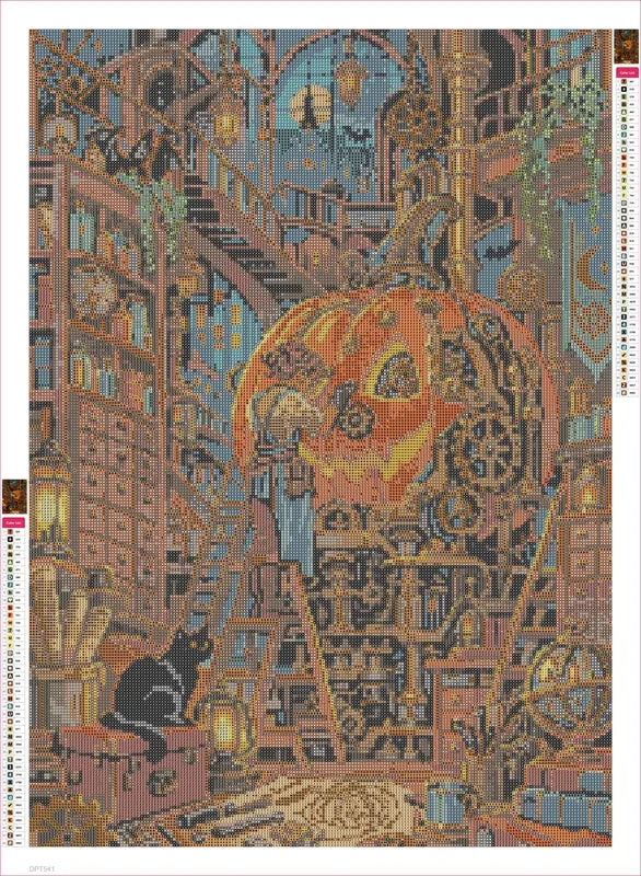 Diamond painting adhesive canvas preview - The Clockwork Pumpkin Workshop
