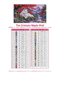 Thumbnail for DMC color chart for The Crimson Maple Wolf diamond painting - 43 colors
