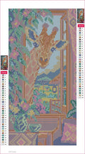 Thumbnail for Diamond painting adhesive canvas preview - The Curious Giraffe Window