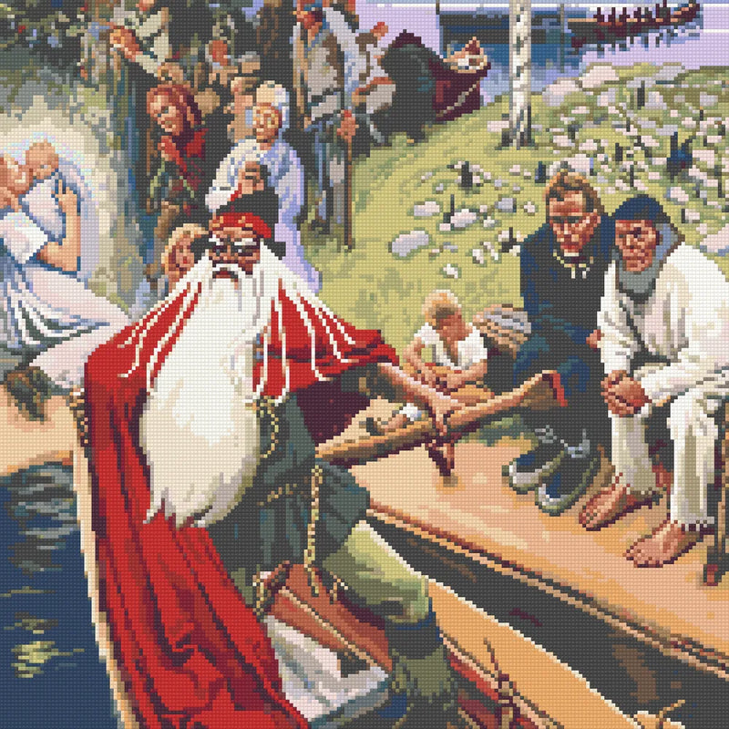 The Departure of Väinämöinen by Gallen-Kallela, 50x50 cm diamond painting – finished design preview