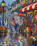 Thumbnail for The Elephant Umbrella Shop, 40x50 cm diamond painting – full design preview without the close-up inset