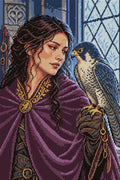 Thumbnail for The Falconer at the Frosted Window, 40x60 cm diamond painting – full design preview