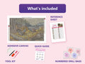 Thumbnail for What is included in the The Fighting Capercaillies by Ferdinand von Wright diamond painting kit - adhesive canvas, reference sheet, tools and numbered drill bags