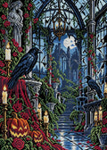 Thumbnail for The Gothic Raven Conservatory, 50x70 cm diamond painting – full design preview without the close-up inset