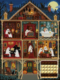 Thumbnail for cutaway haunted dollhouse with friendly ghosts in every…, 60x80 cm diamond painting – design and close-up of square drills