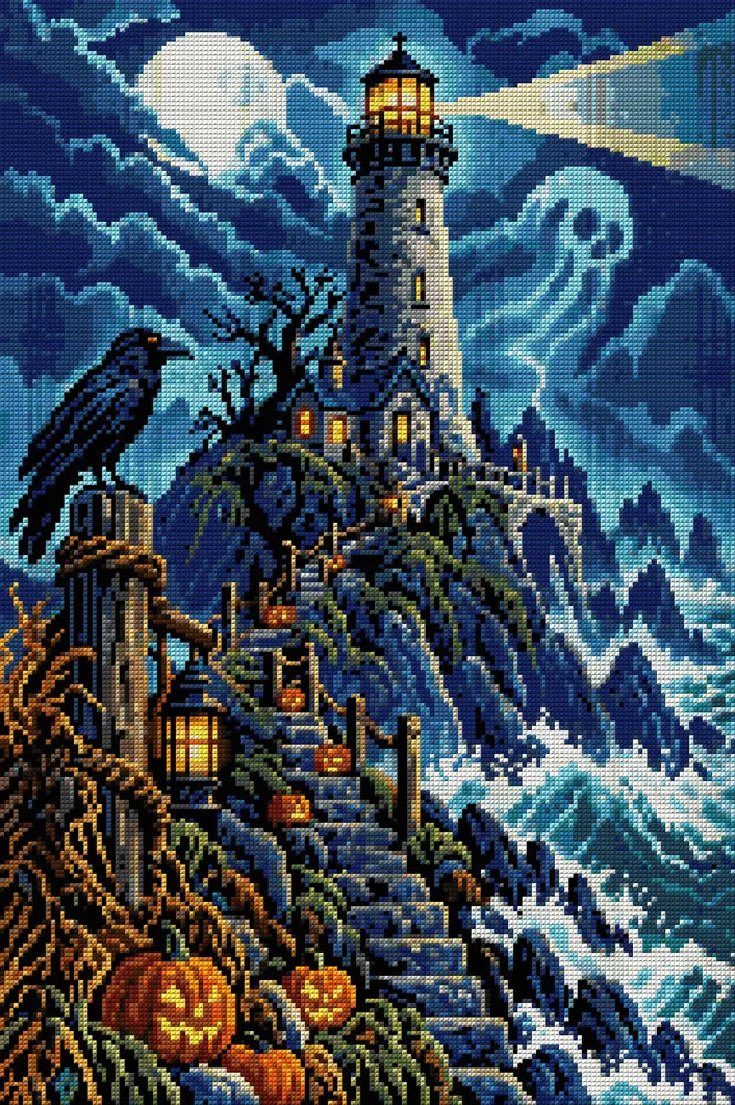 The Haunted Lighthouse Keeper, 40x60 cm diamond painting – full design preview without the close-up inset