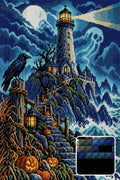 Thumbnail for The Haunted Lighthouse Keeper, 40x60 cm diamond painting – finished design preview with a close-up of square drills