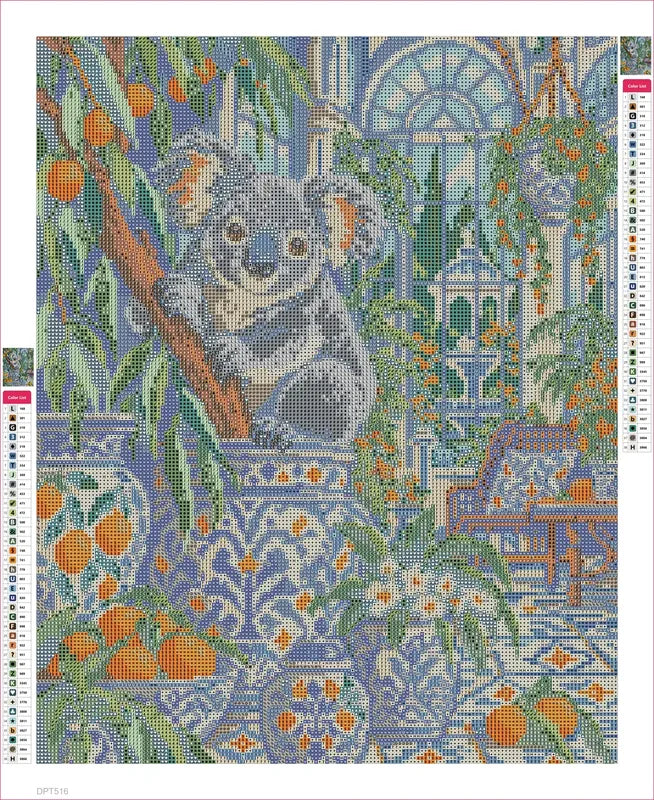 Diamond painting adhesive canvas preview - The Koala Ceramic Conservatory