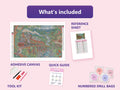 Thumbnail for What is included in the The Koalas Rainforest Railway diamond painting kit - adhesive canvas, reference sheet, tools and numbered drill bags