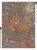 Thumbnail for Diamond painting adhesive canvas preview - The Lions Golden Library