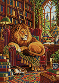 Thumbnail for The Lions Golden Library, 50x70 cm diamond painting – full design preview without the close-up inset