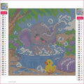 Thumbnail for Diamond painting adhesive canvas preview - The Little Elephant Bubble Bath