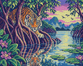 Thumbnail for The Mangrove Striped Watcher, 50x40 cm diamond painting – full design preview without the close-up inset