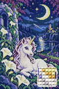 Thumbnail for The Midnight Meadow Foal, 30x45 cm diamond painting – finished design preview with a close-up of square drills