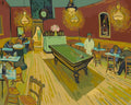 Thumbnail for Paint by numbers of van Gogh's The Night Café: a billiard table in a red-walled café under glowing lamps