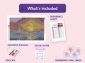 Thumbnail for What is included in the The Ninth Wave by Aivazovsky diamond painting kit - adhesive canvas, reference sheet, tools and numbered drill bags