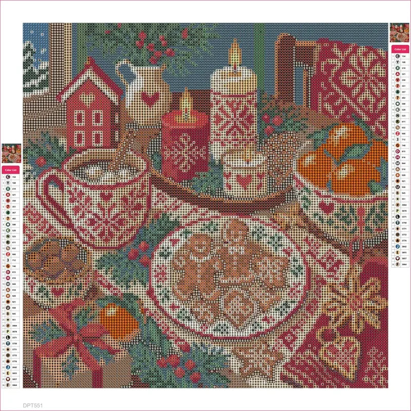 Diamond painting adhesive canvas preview - The Nordic Candle Supper