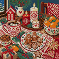 Thumbnail for The Nordic Candle Supper, 40x40 cm diamond painting – full design preview without the close-up inset