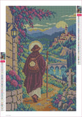 Thumbnail for Diamond painting adhesive canvas preview - The Ochre Pilgrim