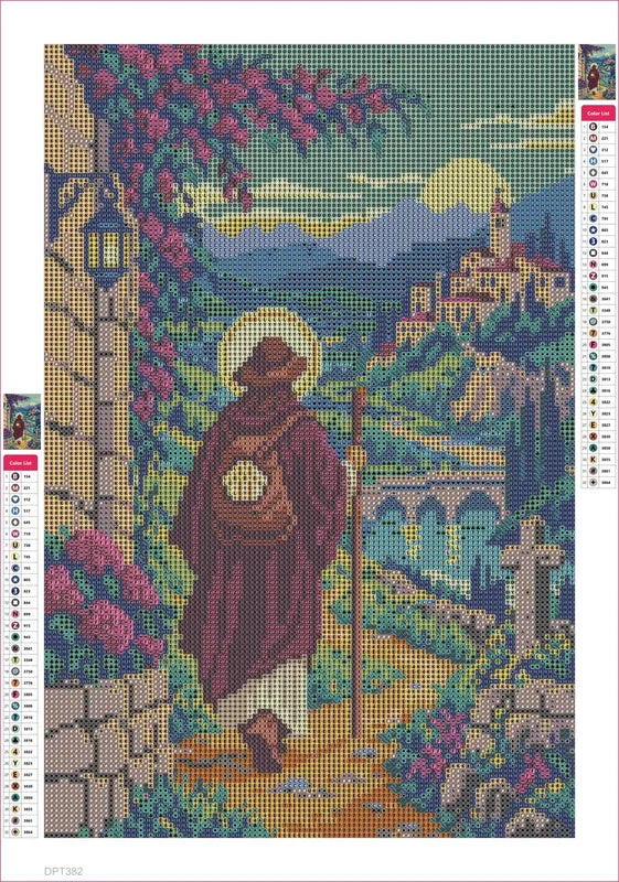 Diamond painting adhesive canvas preview - The Ochre Pilgrim