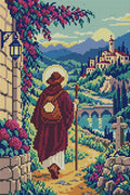 Thumbnail for The Ochre Pilgrim, 30x45 cm diamond painting – full design preview without the close-up inset