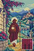 Thumbnail for The Ochre Pilgrim, 30x45 cm diamond painting – finished design preview with a close-up of round drills