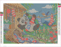 Thumbnail for Diamond painting adhesive canvas preview - The Panda Laundry Incident