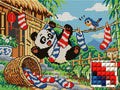 Thumbnail for The Panda Laundry Incident, 40x30 cm diamond painting – finished design preview with a close-up of square drills