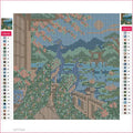 Thumbnail for Diamond painting adhesive canvas preview - The Peacock Lily Terrace