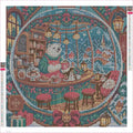 Thumbnail for Diamond painting adhesive canvas preview - The Polar Bear Snow Globe Cafe