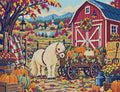 Thumbnail for The Pony and the Pumpkin Cart, 65x50 cm diamond painting – full design preview without the close-up inset