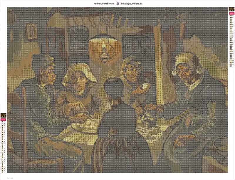 The Potato Eaters diamond painting adhesive canvas 80x60cm