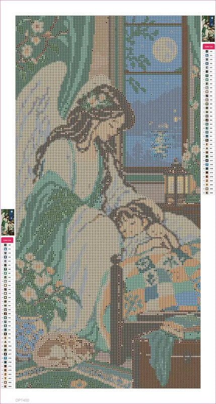 Diamond painting adhesive canvas preview - The Quiet Bedside Wing