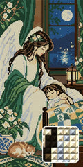 Thumbnail for The Quiet Bedside Wing, 30x60 cm diamond painting – finished design preview with a close-up of square drills