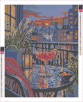 Thumbnail for Diamond painting adhesive canvas preview - The Rainy Rooftop Negroni